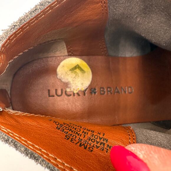 Lucky Brand Suede Leather Grey Bremma Booties Size 5 - Picture 10 of 10